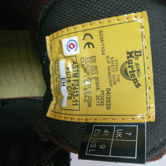 Womens Dr Martens Industrial Steel Toe Slip Resistant Boots Maple Zip Size 9L - Picture 11 of 11